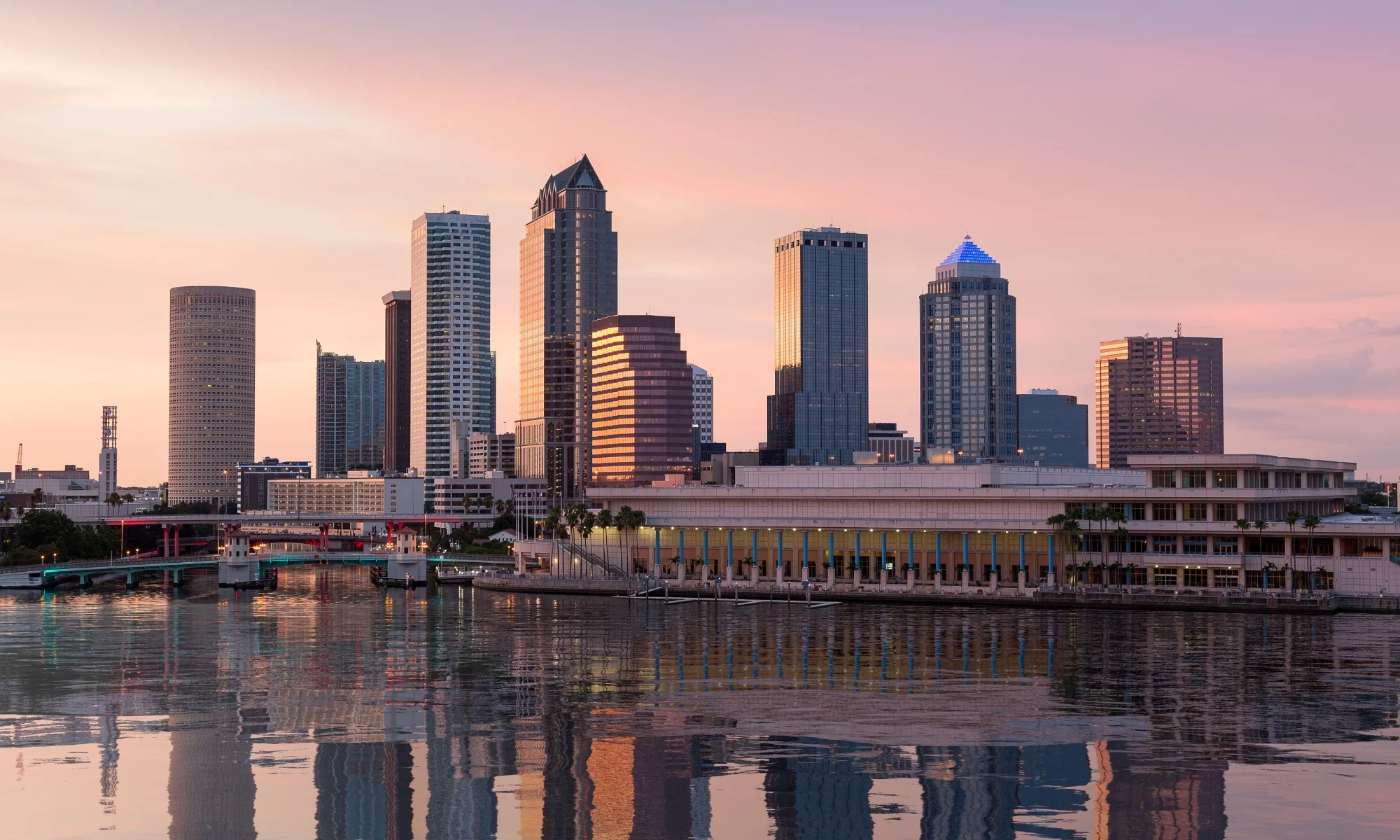 Tampa skyline near convention center