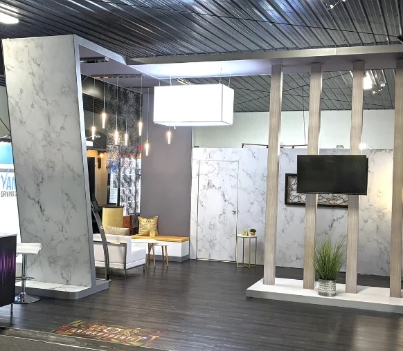 Custom trade show display in Sarasota with branded graphics